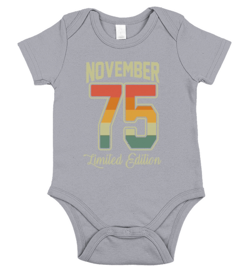 Vintage November 45 Year 1975 45th Birthday Gift Short Sleeve Baby One-Piece