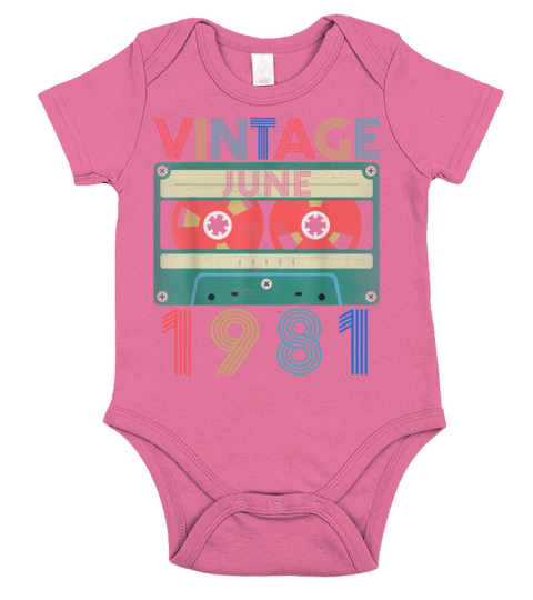 Retro Vintage June 1981 birthday Short Sleeve Baby One-Piece