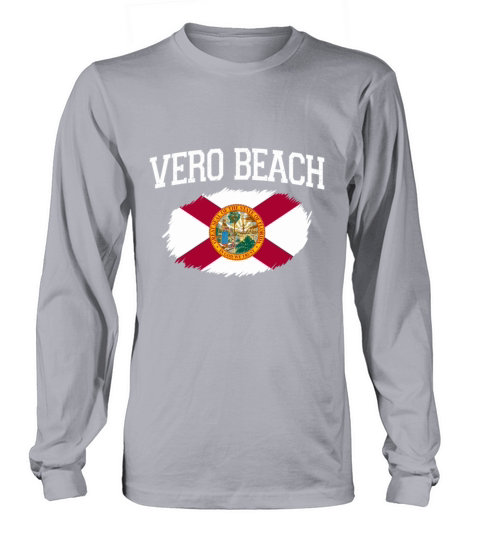 Vero Beach Fl Florida Flag Vintage Usa Sports Men Women's Long Sleeve