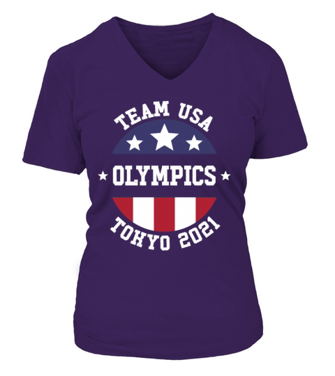 Tokyo Olympics 2021 Team Usa Patriotic Women's V-Neck T-shirt