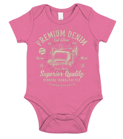 Vintage Retro Premium Denim Short Sleeve Baby One-Piece