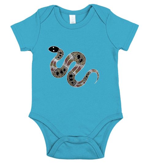 Aboriginal Art  Snake Short Sleeve Baby One-Piece