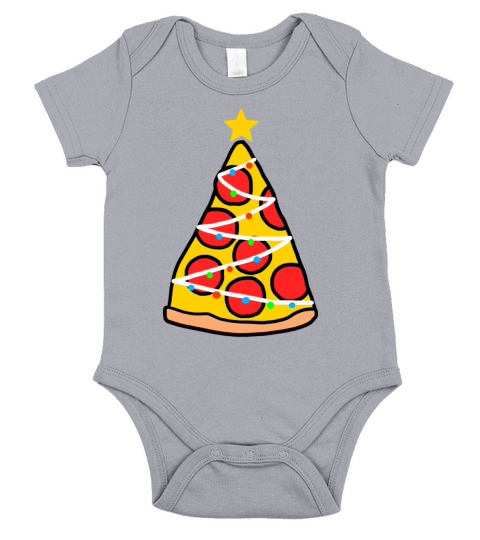 Funny Pizza Christmas Tree Xmas Apparel Short Sleeve Baby One-Piece