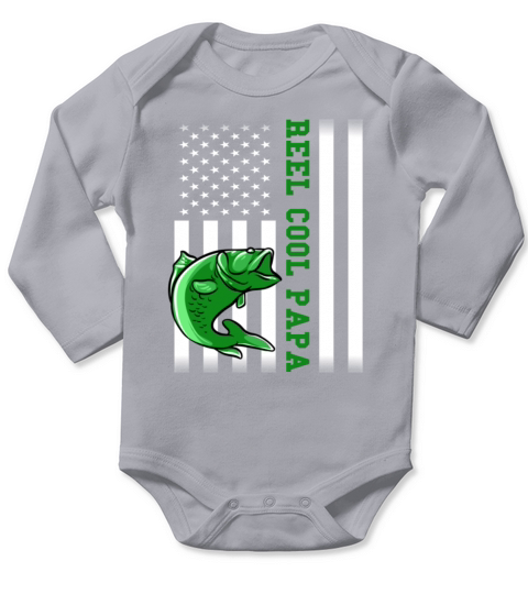 Reel Cool Papa Funny Fishing Gift Long Sleeve Baby One-Piece