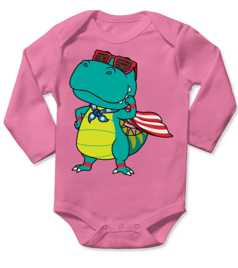Dinosaur super hero Long Sleeve Baby One-Piece