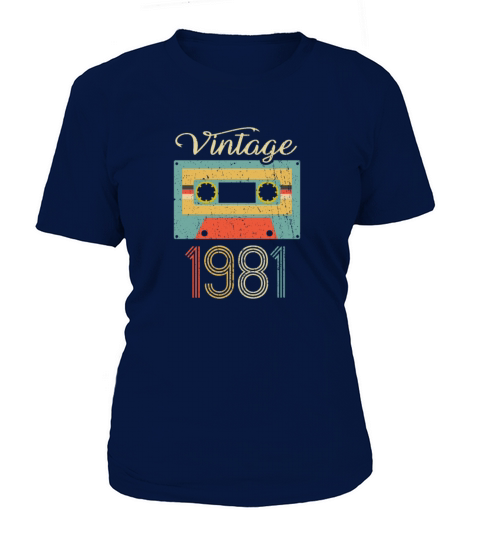 Vintage Cassette 1981 41st Birthday 41 Years Gift T-Shirt Woman