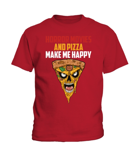 Horror Movies And Pizza Fast Food Movie Night Kids T-Shirt