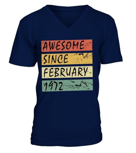 February 1972 vintage gift idea Men's V-Neck T-shirt