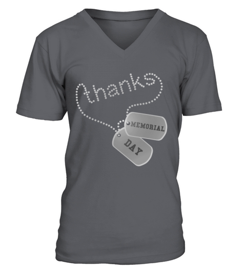 Thanks Memorial Day Military Veteran Dog Tags Men's V-Neck T-shirt