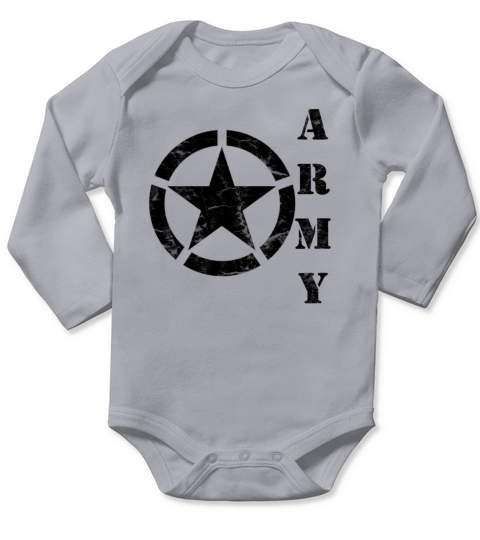 Wash worn Army star Long Sleeve Baby One-Piece