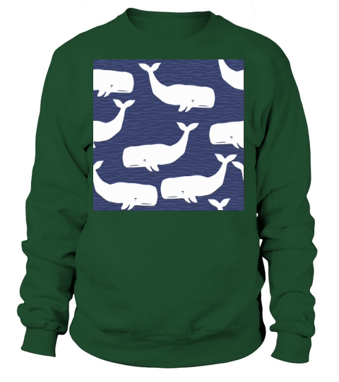 Whales Blue and White Whale Women's Sweatshirt