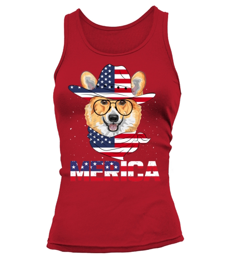 American Flag Pug Tank top Woman