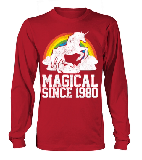 40th Birthday Unicorn 1980 Gay Pride Funny Gift Women's Long Sleeve