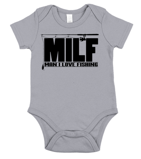 Mens MILF Man I Love Fishing design Gift for Short Sleeve Baby One-Piece