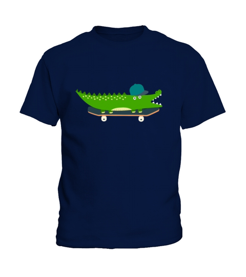Funny Crocodile Skateboard Gift Kids T-Shirt