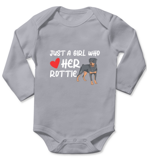 Just A Girl Who Love Her Rottie Rottweiler Girl Long Sleeve Baby One-Piece