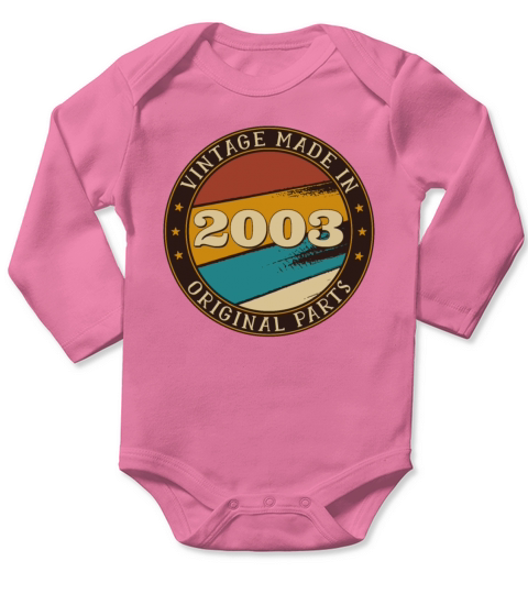 18th Birthday Vintage 18 Years Old Made In 2003 Gi Long Sleeve Baby One-Piece