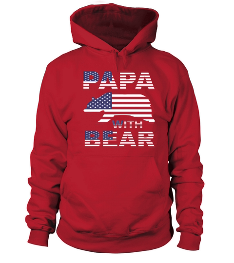 American Flag Papa with Bear Women's Hoodie