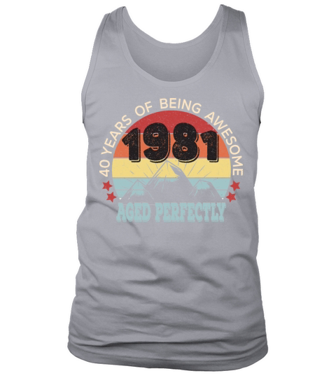 40 Years Old Gift 1981 - Vintage 34th Birthday Men's Tank Top