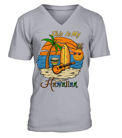 Hawaiian t-shirt with funny pineapple Men's V-Neck T-shirt