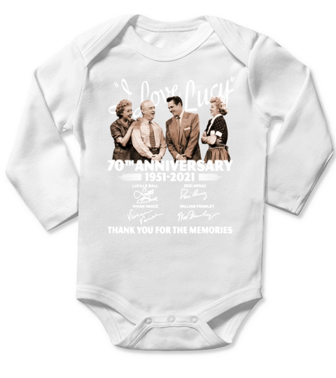 I Love Lucy 70th anniversary 1951 2021 thank you for the memories signatures Long Sleeve Baby One-Piece