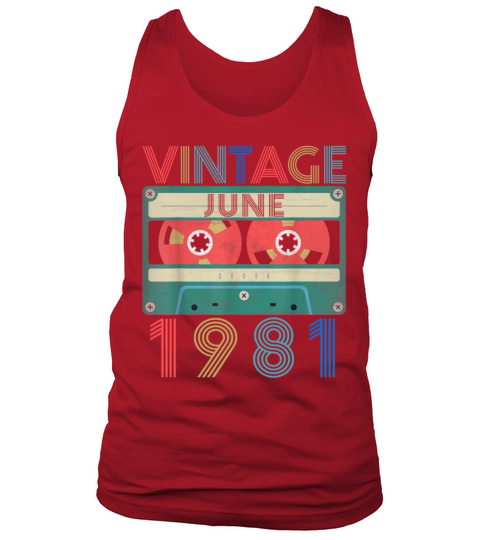 Retro Vintage June 1981 birthday Men's Tank Top