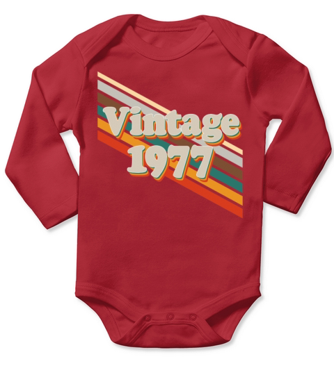 Retro Vintage 1977 Long Sleeve Baby One-Piece