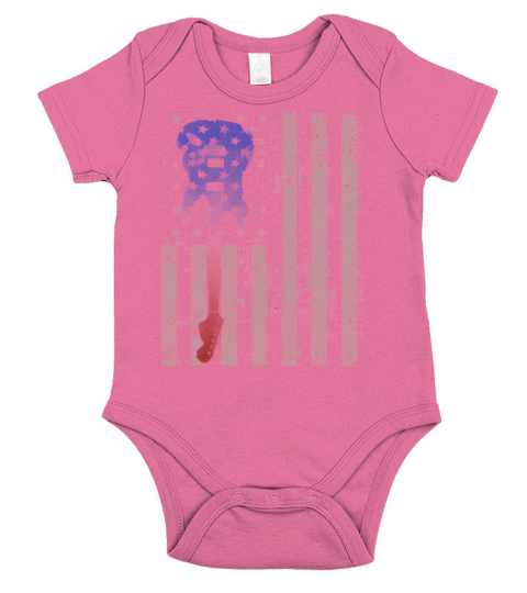 Guitar Player Gift American Pride Shirt American Flag Short Sleeve Baby One-Piece