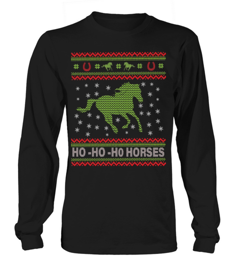 Ho Ho Ho Horses Xmas Ugly Christmas Equestrian Women's Long Sleeve