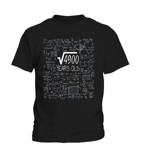 Square Root Of 4900 70 Yrs Old 70th Birthday Gift Kids T-Shirt