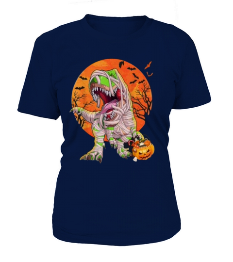 Halloween Dinosaur T-Rex Mummy Pumpkin Candy Women's T-Shirt