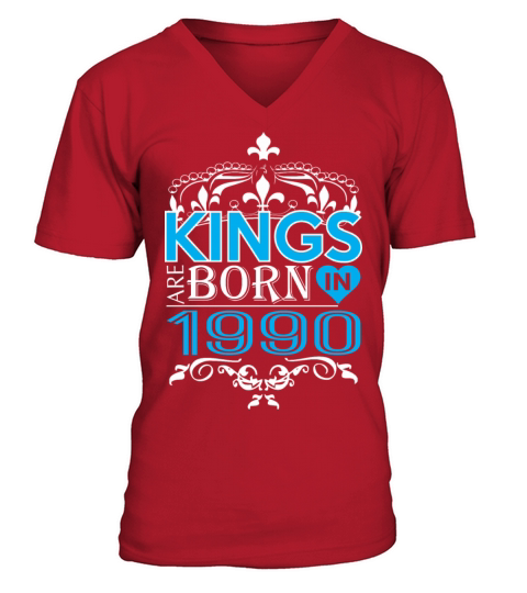 Kings Are Born In 1990 Happy Fathers Day Men's V-Neck T-shirt