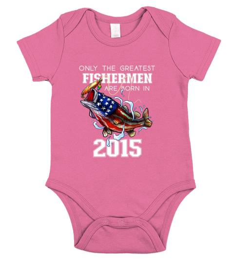 Kids 6th Birthday Gift 2015 Fishermen Bass Fishing Short Sleeve Baby One-Piece