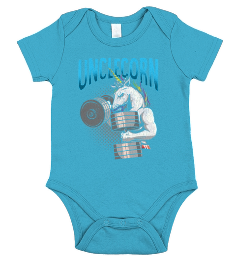 Cool Unicorn Uncle Weightlifting Gym Workout Short Sleeve Baby One-Piece