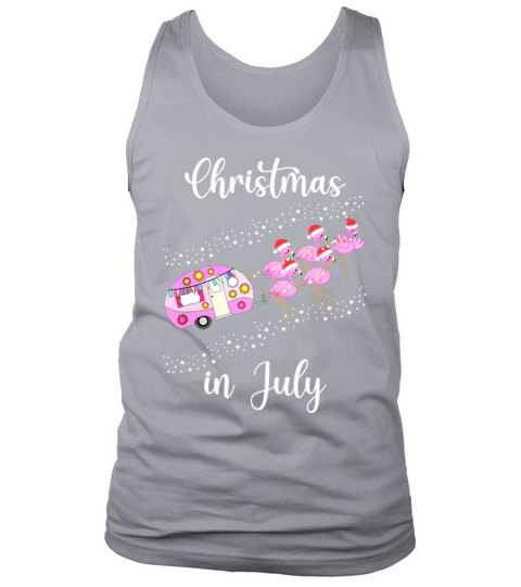 Flamingo Pink Retro Camping Car Christmas in July Men's Tank Top
