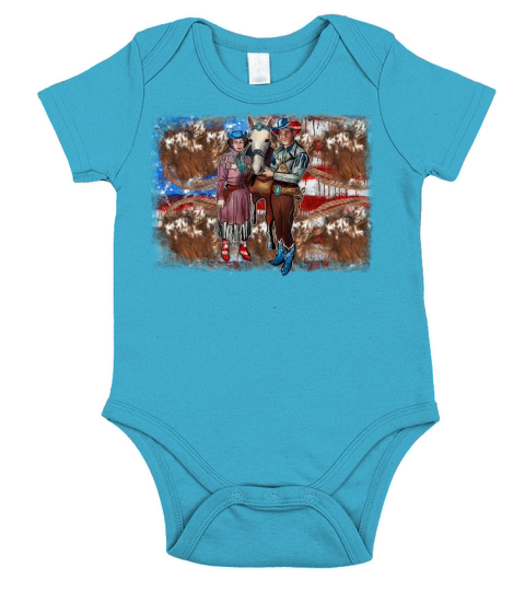 America Cowboy Short Sleeve Baby One-Piece