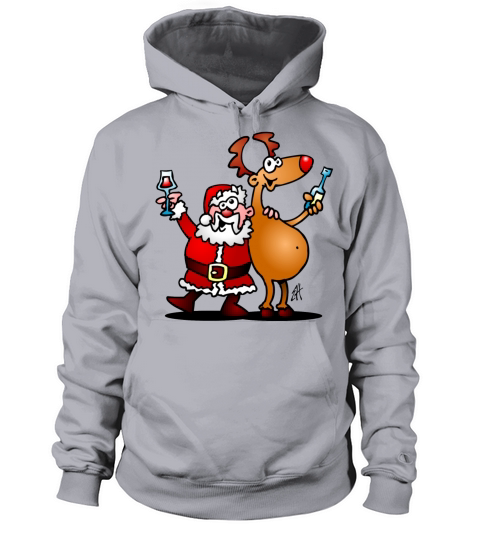 Merry Christmas Santa Claus and his Reindeer Men's Hoodie
