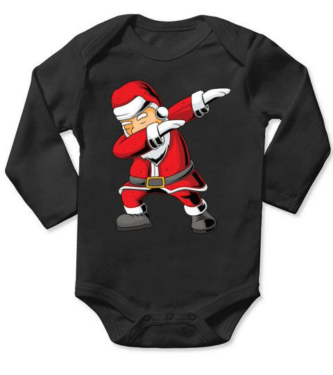 Dabbing Santa Claus Long Sleeve Baby One-Piece