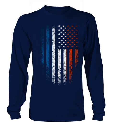 France US Flag Grunge Women's Long Sleeve