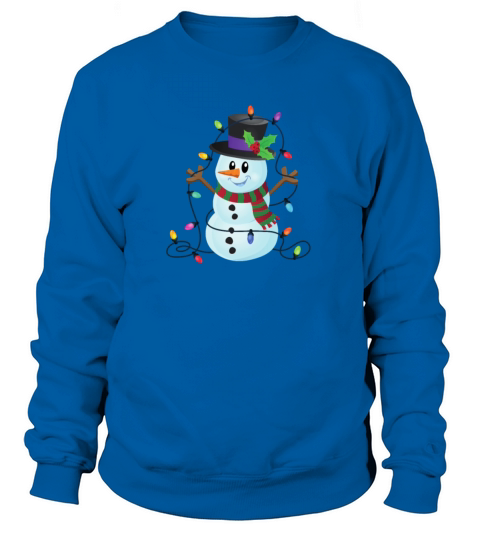 Christmas Snowman Chain Of Lights Santa Claus Women's Sweatshirt
