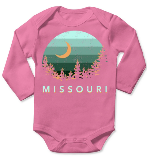Missouri Vintage Sunset Outdoors Hiking Souvenir Long Sleeve Baby One-Piece