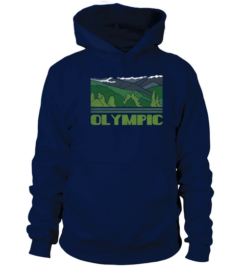 Olympic National Park Skyline Retro Cityscape 70s Women's Hoodie