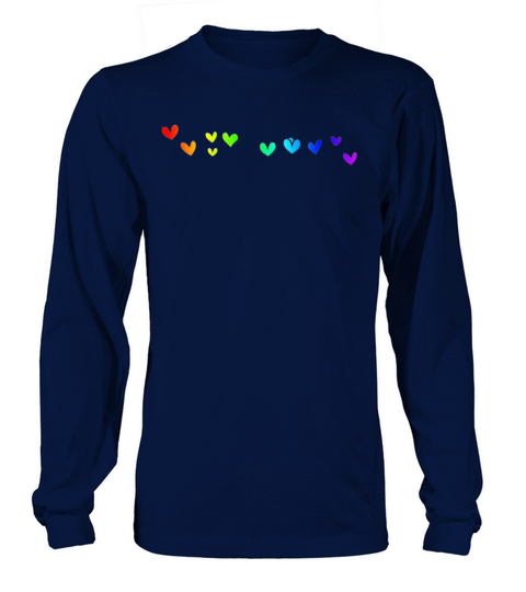 Minimalism hearts in rainbow colors gift Men's Long Sleeve