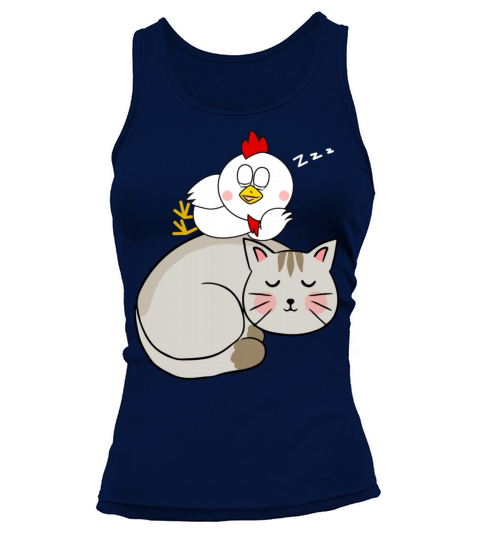 Tuxedo Cat Riding a Chicken Women's Tank Top