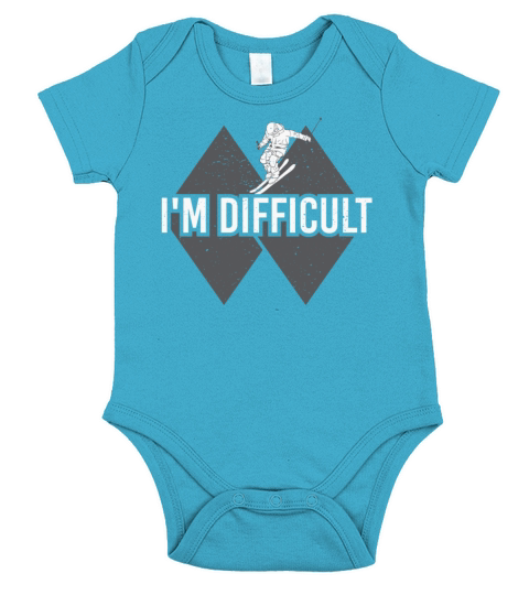 Im Difficult Double Black Diamond Skiing Short Sleeve Baby One-Piece