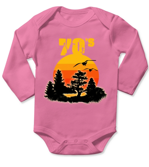 70s nature era peace sun cool gift idea Long Sleeve Baby One-Piece