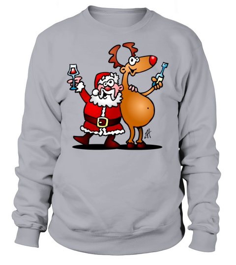 Merry Christmas Santa Claus and his Reindeer Women's Sweatshirt