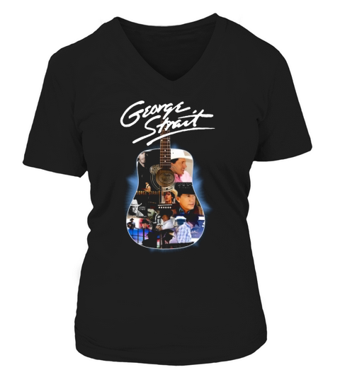 George Strait Band Rock Signature V-neck T-Shirt Woman