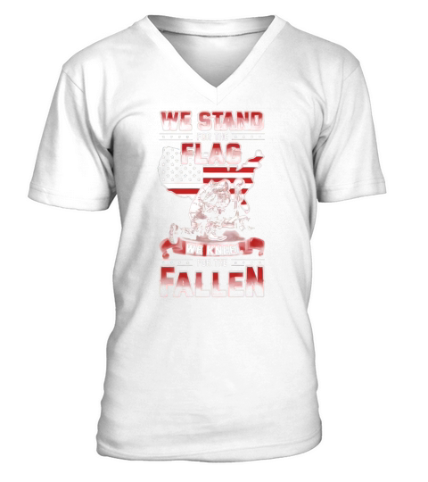 Memorial - Stand for the flag - American V-Neck T-shirt
