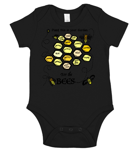 Plant a Garden to Save the Bees Hand Drawn Design Short Sleeve Baby One-Piece